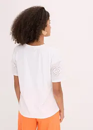 T-shirt met broderie anglaise, bonprix