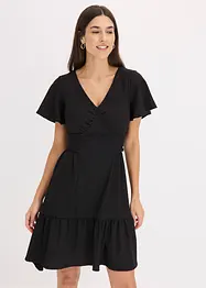 Jerseyjurk van lichte crêpe met kapmouwtjes, bonprix