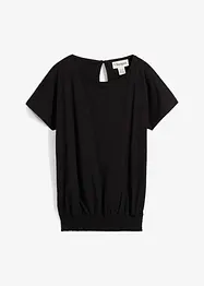 Shirt van effectgaren met gesmokte boord, bonprix