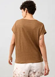 T-shirt van linnen met kant, bonprix