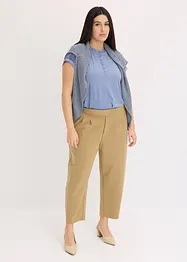 Jersey broek met bandplooien, bonprix