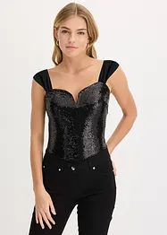 Body met pailletten, bonprix