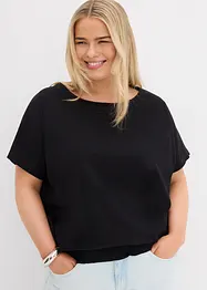 Shirt van effectgaren met gesmokte boord, bonprix