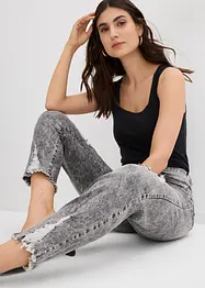 Mom jeans met destroyed effecten, high waist, bonprix