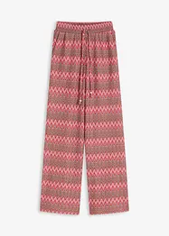 Zachte jersey broek in gehaakte look, bonprix