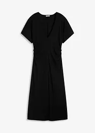 Geribde jersey jurk met zijsplitten, bonprix