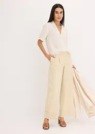 Blouse met reverskraag van satijn, bonprix