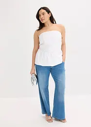 Strapless blousetop met peplum, bonprix