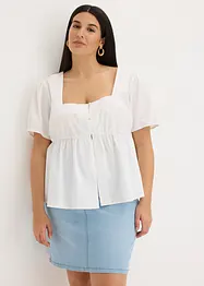 Blouse met pofmouwen en knopen, bonprix