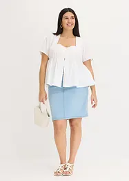 Blouse met pofmouwen en knopen, bonprix