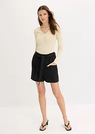 Twill short met ceintuur, bonprix