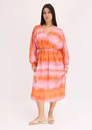 Midi jurk van satijn met batik-print, bonprix