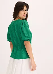 Shirt met broderie anglaise en volants, bonprix
