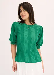 Shirt met broderie anglaise en volants, bonprix
