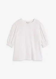 Shirt met broderie anglaise en volants, bonprix