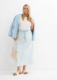 Midi spijkerrok mid waist, superzacht, bonprix