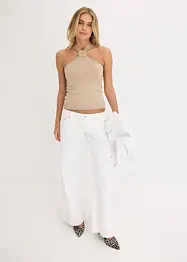 Gebreide haltertop van zachte viscose, bonprix
