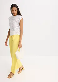 Gebreide top in gehaakte look met kant, bonprix