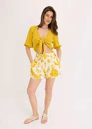 Korte short met print van gestructureerde viscose, bonprix