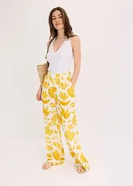Wijde broek met print van gestructureerde viscose, bonprix