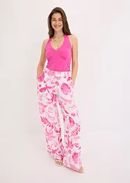 Wijde broek met print van gestructureerde viscose, bonprix