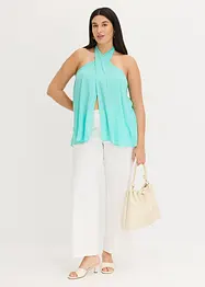 Blousetop met halternek van gestructureerde viscose, bonprix