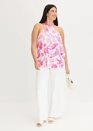 Blousetop met halternek van gestructureerde viscose, bonprix