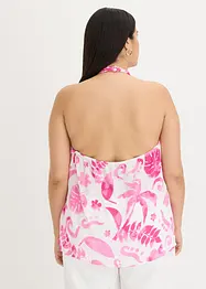 Blousetop met halternek van gestructureerde viscose, bonprix