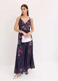 Maxi jurk van fijne tule met bandjes, bonprix
