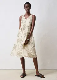 Midi jurk van ramie, bonprix
