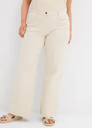 Wide leg mid waist jeans met een comfortabele band, bonprix