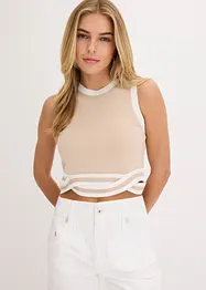 Cropped gebreide top met gedraaide zoom, bonprix