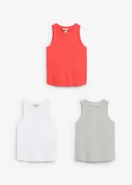 Tanktop van bioloigisch katoen (set van 3), bonprix