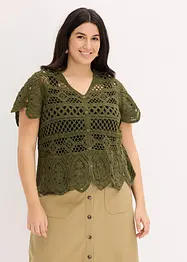 Cropped crochet vest, bonprix