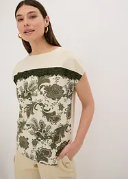 Shirt met een rand van kant en een paisley motief, bonprix