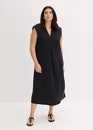 Jersey jurk van viscose piqué met schoudervullingen, bonprix