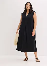 Jersey jurk van viscose piqué met schoudervullingen, bonprix