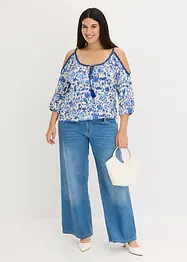 Shirt met kant van een zachte viscosemix, bonprix