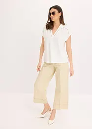 Poloshirt van viscose met kanten inzetstuk, bonprix
