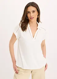 Poloshirt van viscose met kanten inzetstuk, bonprix