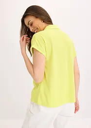 Poloshirt van viscose met kanten inzetstuk, bonprix