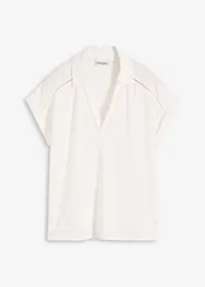 Poloshirt van viscose met kanten inzetstuk, bonprix