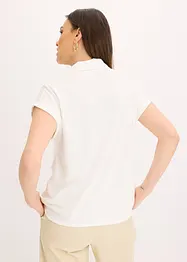 Poloshirt van viscose met kanten inzetstuk, bonprix