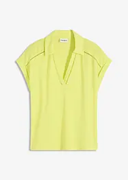 Poloshirt van viscose met kanten inzetstuk, bonprix