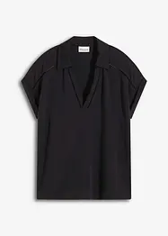 Poloshirt van viscose met kanten inzetstuk, bonprix
