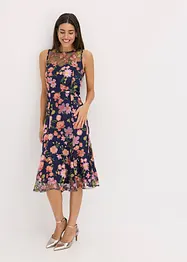 Midi jurk met bloemenborduursel, bonprix