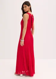 Chiffon jurk met plissé rok en accessoire gesp, bonprix