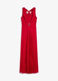 Chiffon jurk met plissé rok en accessoire gesp, bonprix