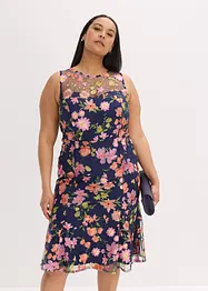 Midi jurk met bloemenborduursel, bonprix