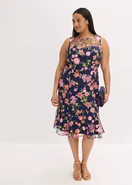 Midi jurk met bloemenborduursel, bonprix